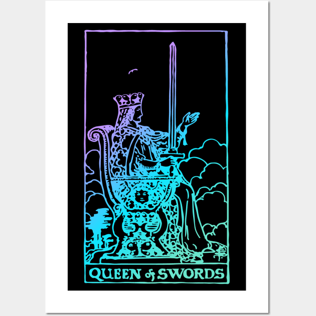 Queen of Swords Tarot Card Rider Waite Wall Art by srojas26